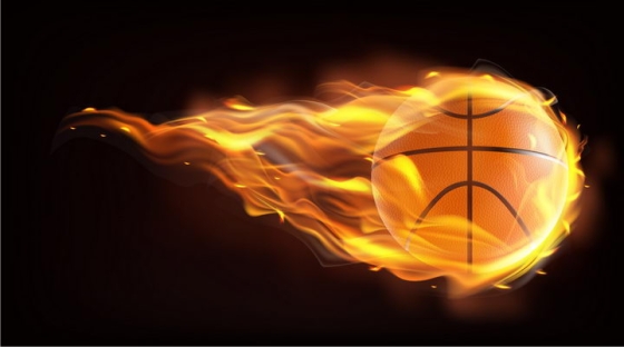 飞行中燃烧着火焰的篮球png图片免抠矢量素材