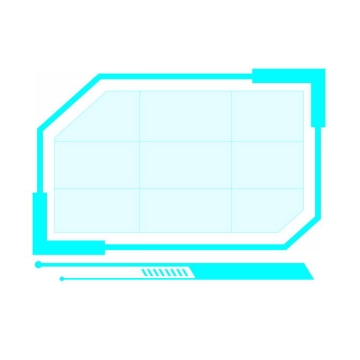 发光的天蓝色边框科技风格文本框信息框7479746免抠图片素材