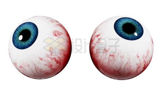 2个布满血丝的眼球3D模型9490800PSD免抠图片素材