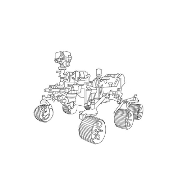 毅力号火星车美国火星探测车手绘线条插画6068674png免抠图片素材