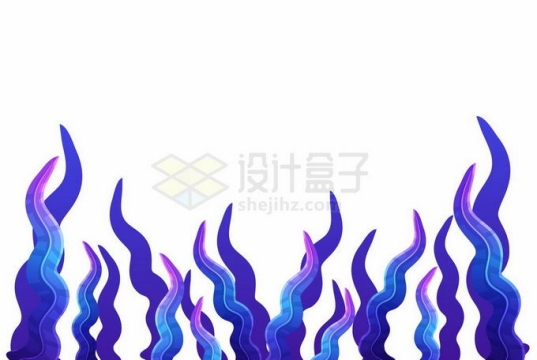 海底飘舞的紫色海带海草插画5110209矢量图片免抠素材