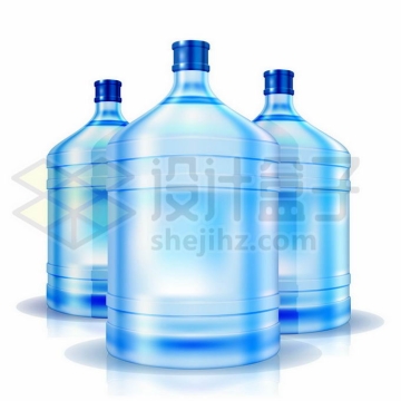 3个蓝色的桶装纯净水桶9151357矢量图片免抠素材免费下载