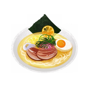 一碗鸡蛋海鲜面美味美食插画5635632图片免抠素材