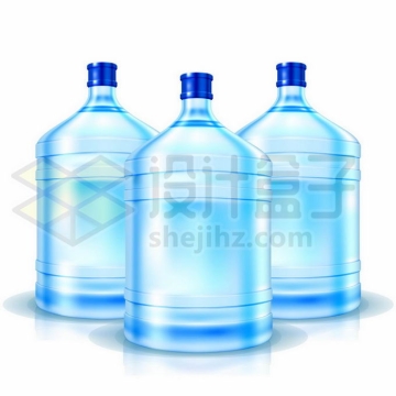 3个蓝色的桶装纯净水桶5301156矢量图片免抠素材免费下载