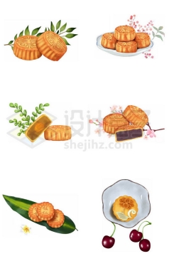 6款中秋节月饼美味传统美食5382460图片素材下载