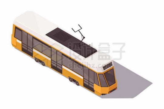 2.5D风格橙色有轨电车公共汽车3221991矢量图片免抠素材