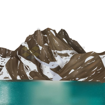 近处的高山湖泊和远处冰雪消融的大山风景6708323矢量图片免抠素材