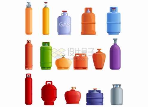 15款氧气瓶煤气罐等气体罐子566439png图片素材