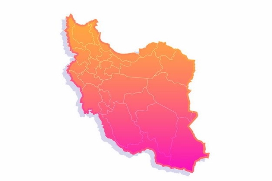 红色渐变色带阴影3D立体伊朗地图1206919png图片免抠素材