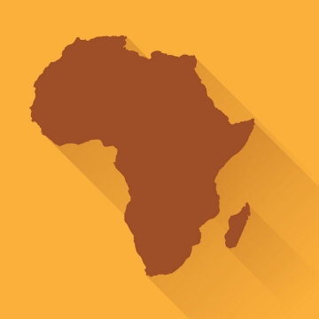长阴影风格褐色非洲地图图片免抠矢量素材