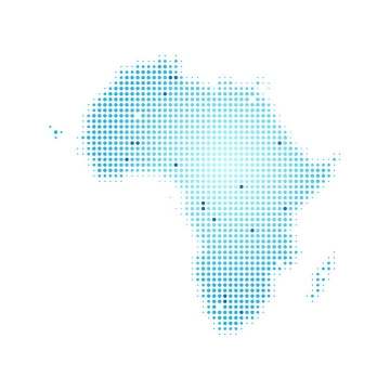 蓝色圆点组成的非洲大陆地图图片免抠矢量素材
