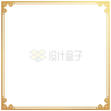 金色回字纹中国风边框6485025矢量图片免抠素材