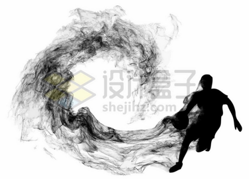 抽象创意篮球运动员打篮球剪影烟雾效果345436图片素材