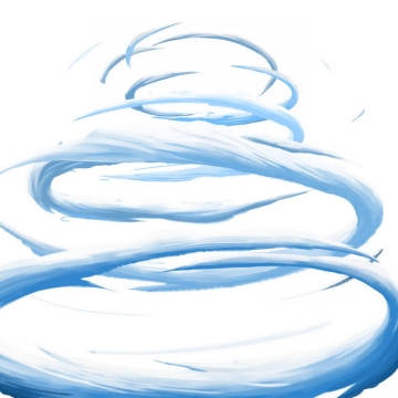 蓝色卡通漫画风格螺旋上升的漩涡云手绘插画8174008图片素材