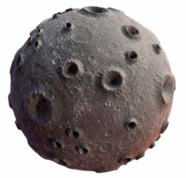 很多陨石坑环形山的3D立体外星球png图片素材