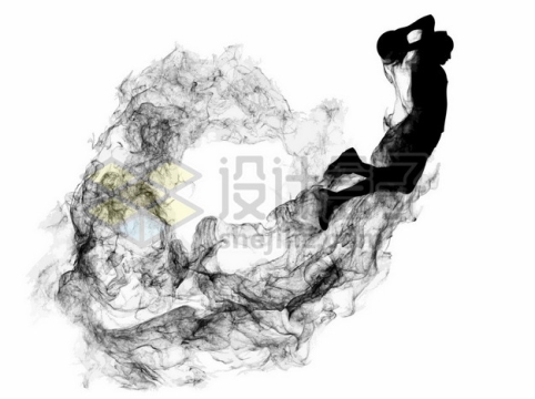 抽象创意篮球运动员打篮球剪影烟雾效果883676图片素材