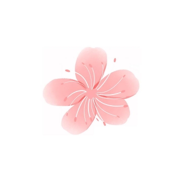 手绘风格粉红色的桃花花朵png图片免抠素材