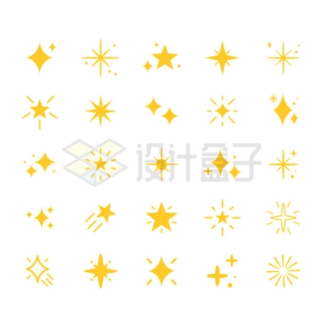 25款黄色星星星光图案7752317矢量图片免抠素材