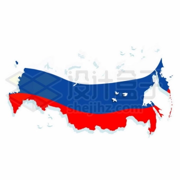 带阴影俄罗斯地图上覆盖了俄罗斯国旗3305744矢量图片免抠素材