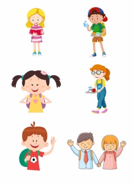 6款卡通小朋友儿童节快乐插画7297773矢量图片免抠素材