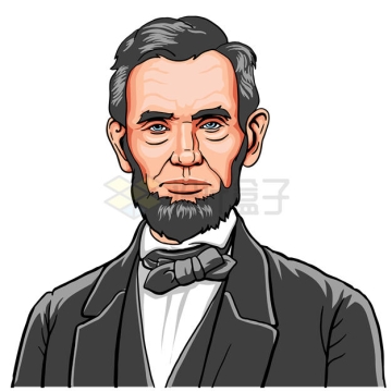 彩色手绘风格美国林肯总统画像9664186矢量图片免抠素材