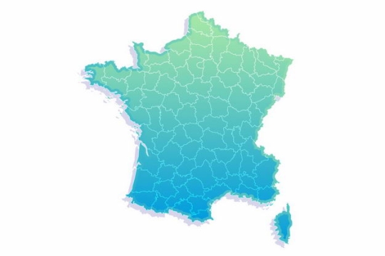 绿色渐变色带阴影3D立体法国地图8048325png图片免抠素材