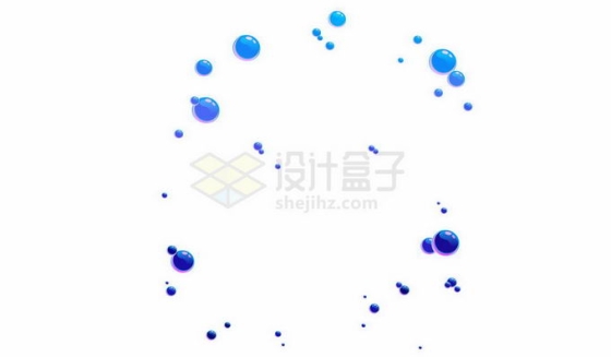蓝色紫色的水泡气泡装饰7546533矢量图片免抠素材