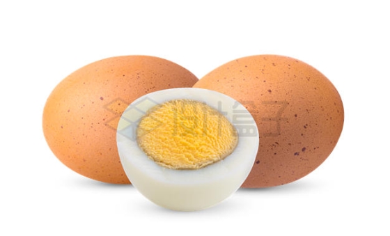3颗鸡蛋和切开的水煮鸡蛋8686092PSD免抠图片素材
