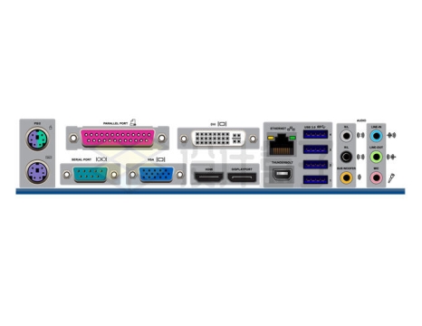 PS/2接口/VGA/HDMI/网线/USB/耳机音频等电脑接口3362506矢量图片免抠素材