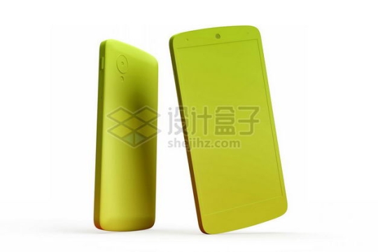 3D立体绿色手机正反面模型3479168图片免抠素材