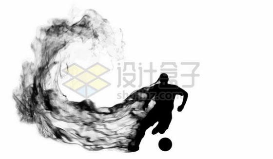 抽象创意足球运动员踢足球剪影烟雾效果908637图片素材