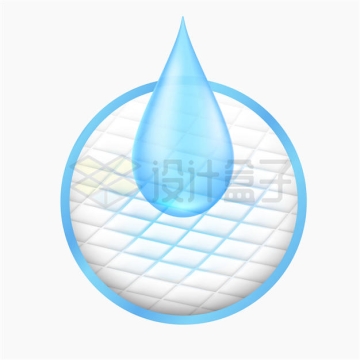 蓝色水滴纺织物纺织品清洁广告插图4204975矢量图片免抠素材