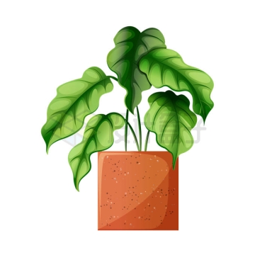 栽种在花盆中的卡通绿色植物绿植2833763矢量图片免抠素材