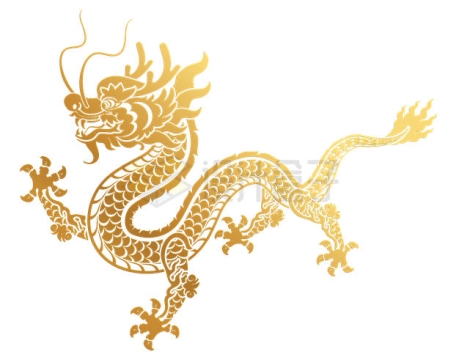 金色渐变色风格的金龙中国龙年图案5654840矢量图片免抠素材