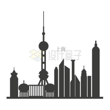 上海地标建筑高楼大厦建筑物剪影8817184矢量图片免抠素材