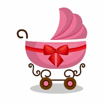 粉色女孩子用的婴儿车png图片免抠素材