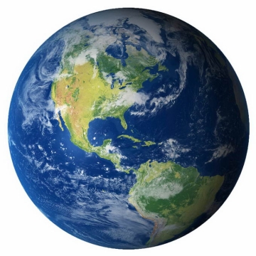 逼真的地球高清图片定位在南北美洲大陆上png免抠图片素材