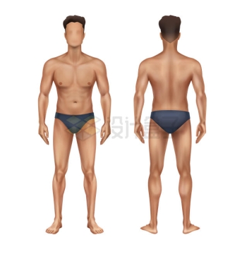 医疗男性人体模特前后面图5725702矢量图片免抠素材