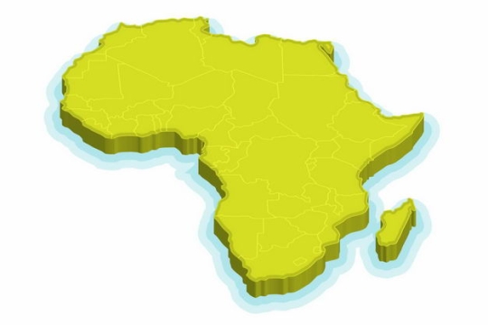 绿色3D立体非洲大陆地图9805468png图片免抠素材