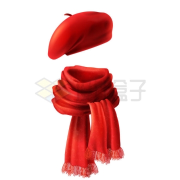 冬天大红色的帽子和围巾5861832矢量图片免抠素材