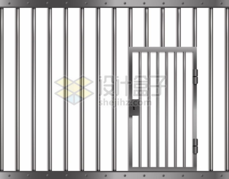 带铁门的监狱不锈钢铁栅栏铁栏杆png图片素材