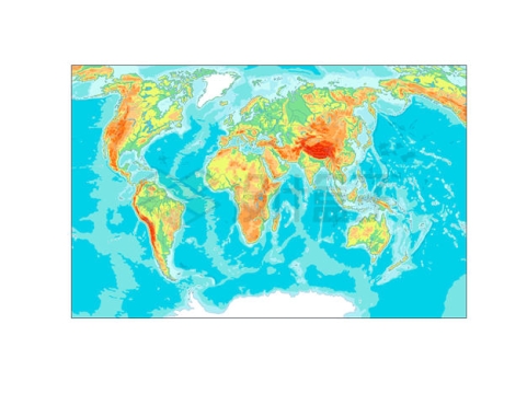 高清世界地图世界地形图3854165矢量图片免抠素材