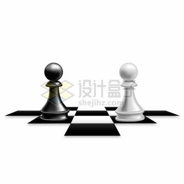 国际象棋黑白棋子和棋盘894467png图片素材