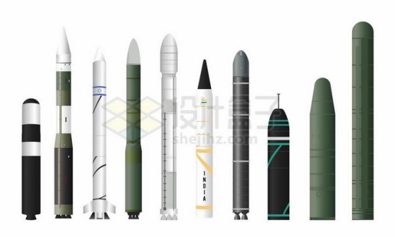 各种核导弹洲际导弹战略核武器5986838矢量图片免抠素材