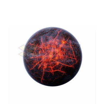 一颗岩石星球上的火红色岩浆海洋河流3D模型6162191PSD免抠图片素材