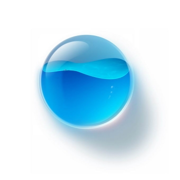 创意蓝色液态水的玻璃水晶圆形按钮7990775免抠图片素材免费下载