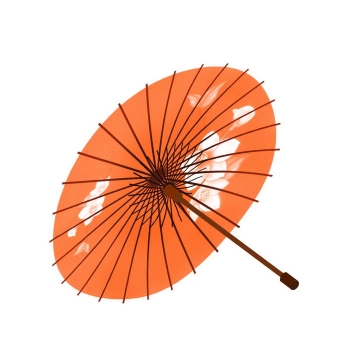 橙色手绘中国风雨伞油纸伞图片免抠素材