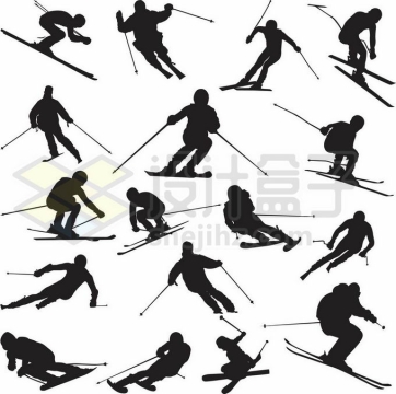 各种滑雪运动员剪影北京冬季奥运会运动项目5200897矢量图片免抠素材