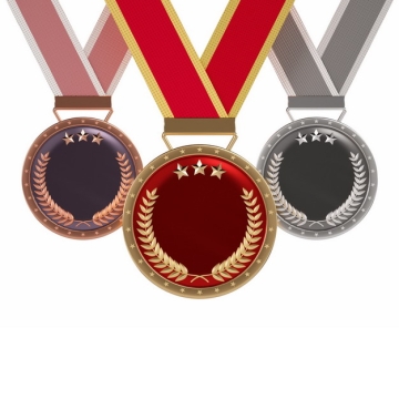 三枚金牌银牌和铜牌等奖牌944762png图片素材