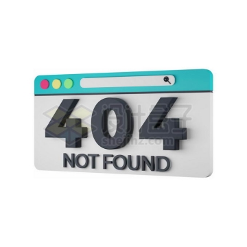 卡通网页上的404错误代码返回码3D模型6445228PSD免抠图片素材